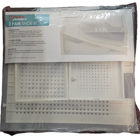 COPY - Home Basics 2 Pair Shoe Box NWT - Picture 1 of 3